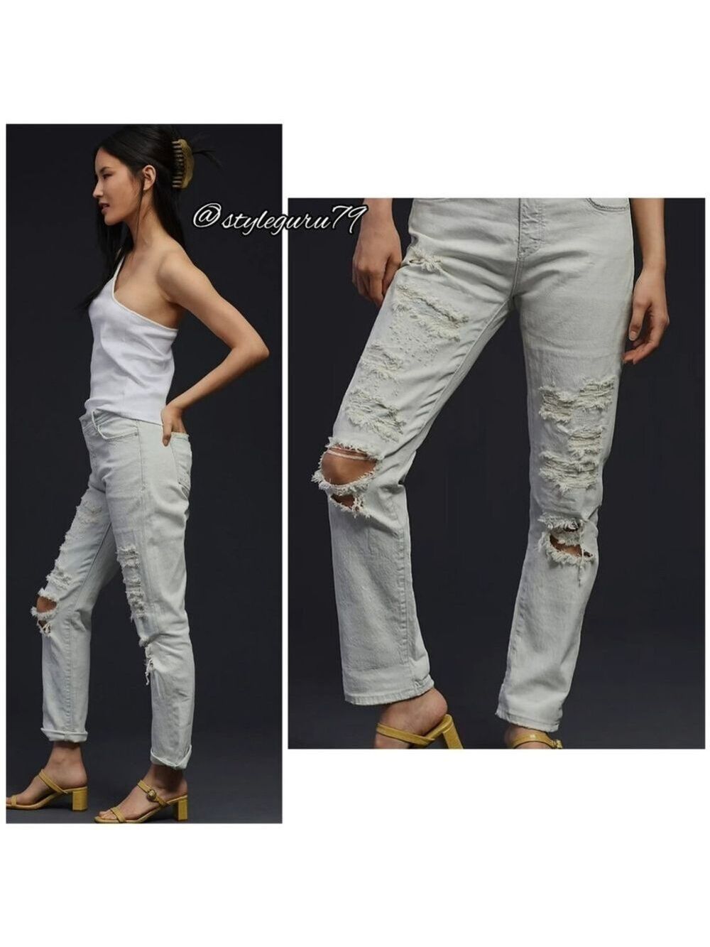 NWT, Anthropologie, PILCRO MID-RISE SLIM BOYFRIEND Jeans in Ocean Studio… - Picture 2 of 2
